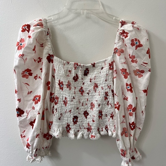 Zara White and Red Floral Blouse - Picture 2 of 4